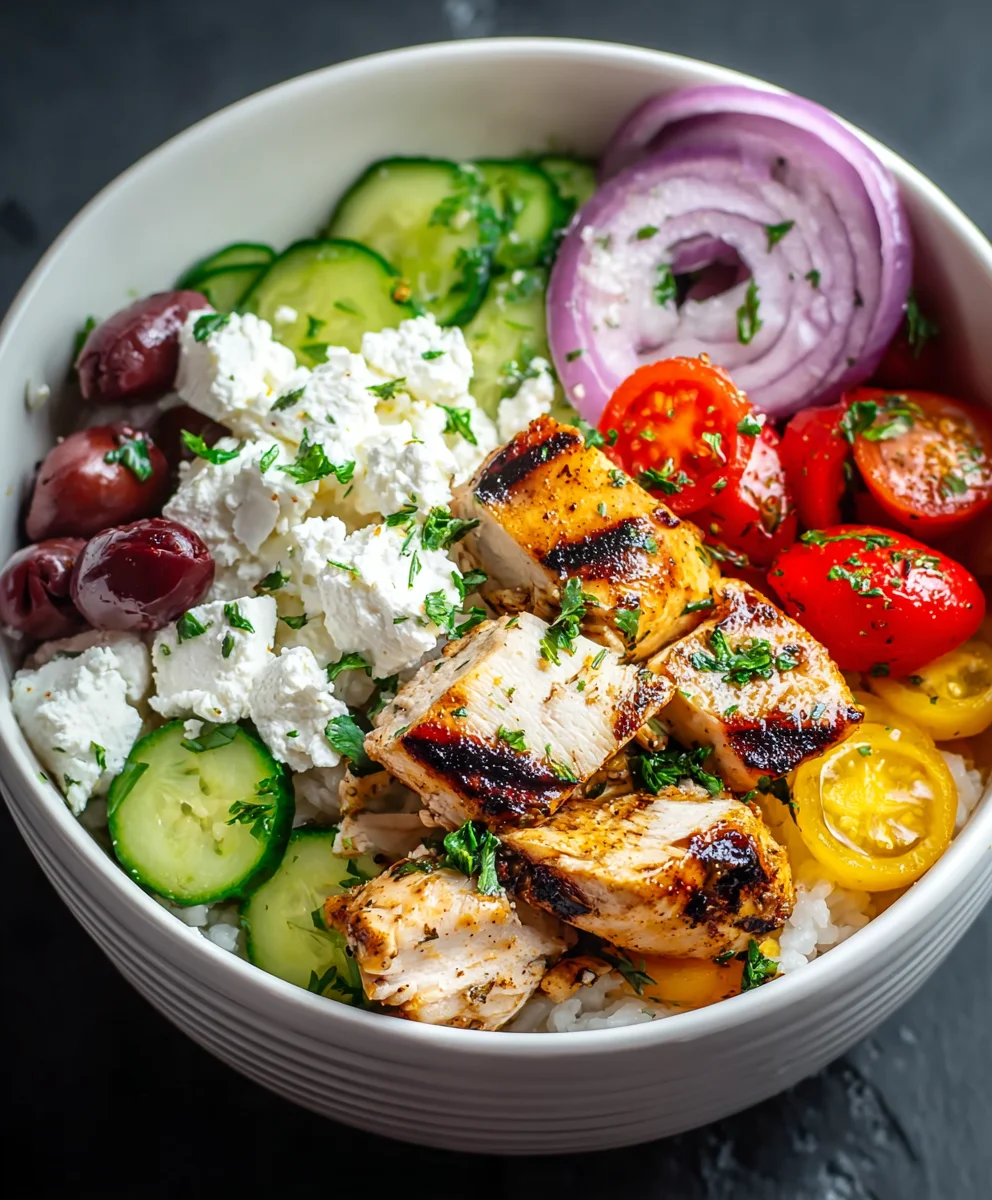 Greek Chicken Cottage Cheese Bowl - Easy Healthy Meal
