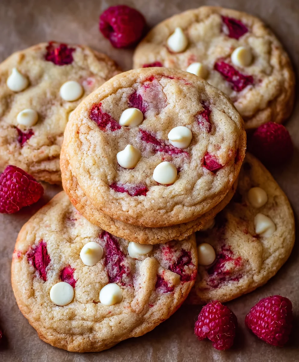 Raspberry White Chocolate Cookies-Easy Recipe