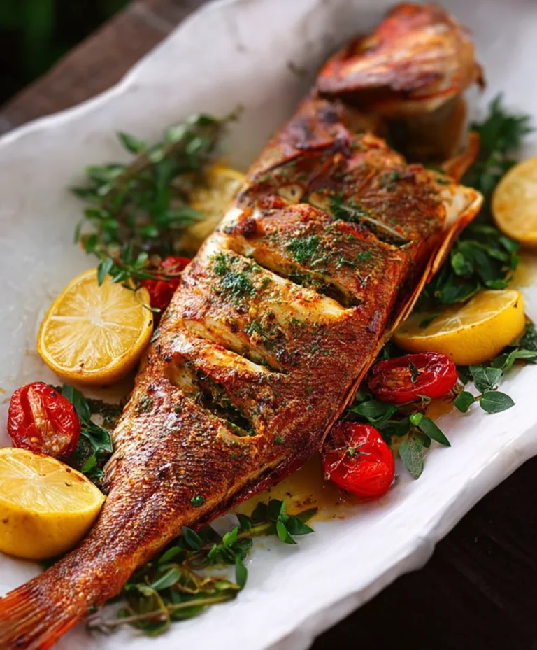 Easy Oven Baked Whole Yellowtail Snapper