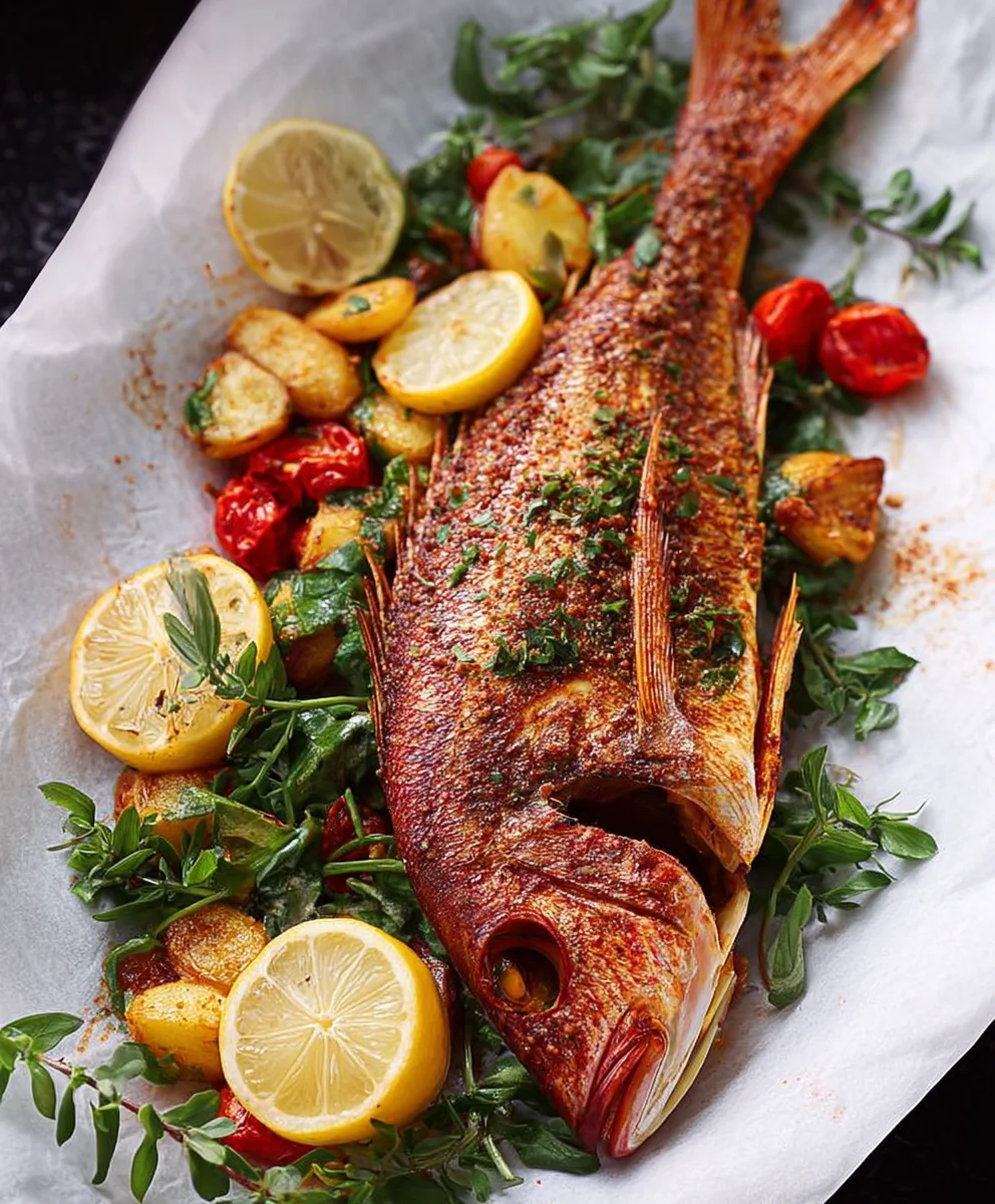 Easy Oven Baked Whole Yellowtail Snapper
