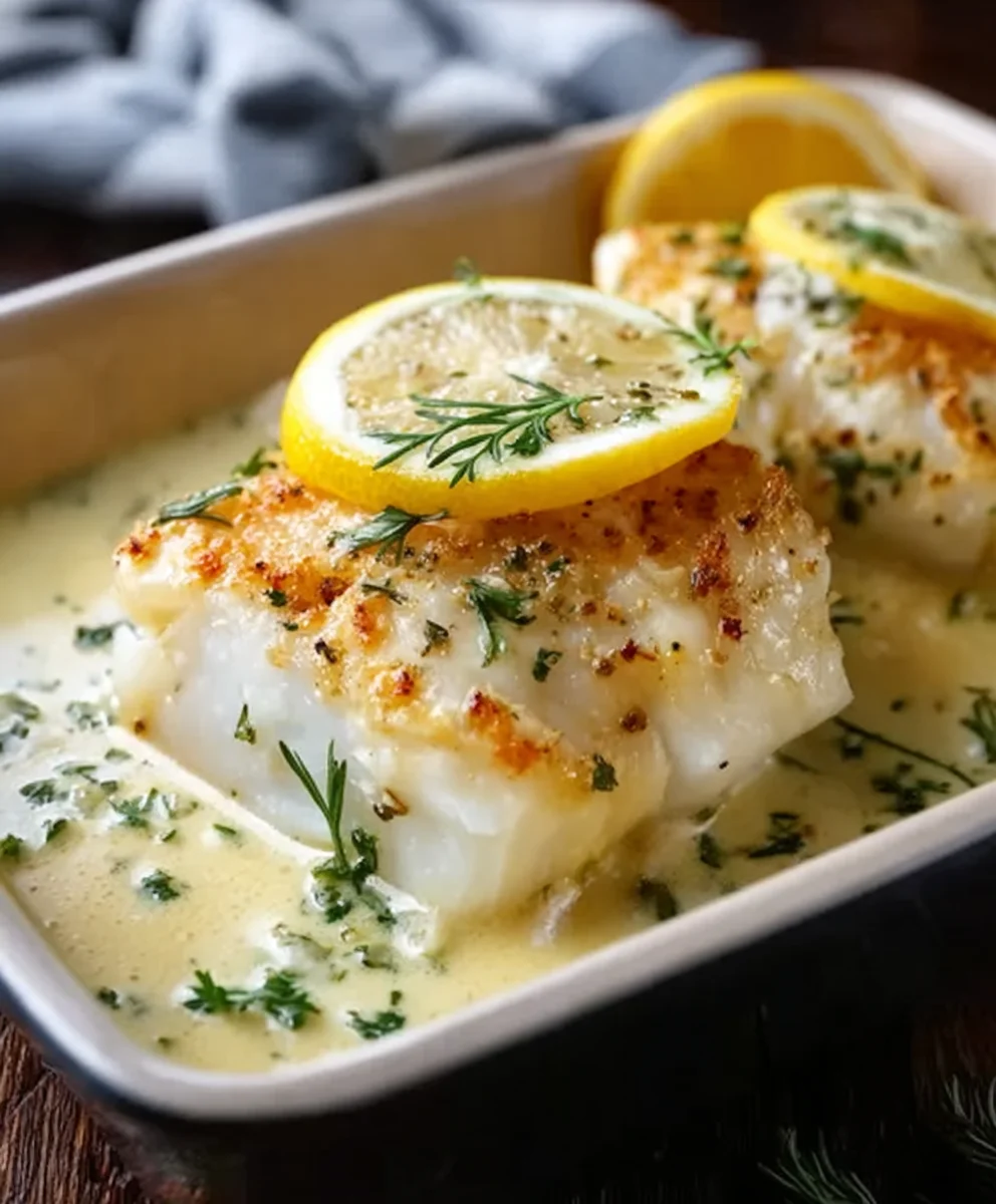 Baked Cod Coconut Lemon Cream Sauce Recipe