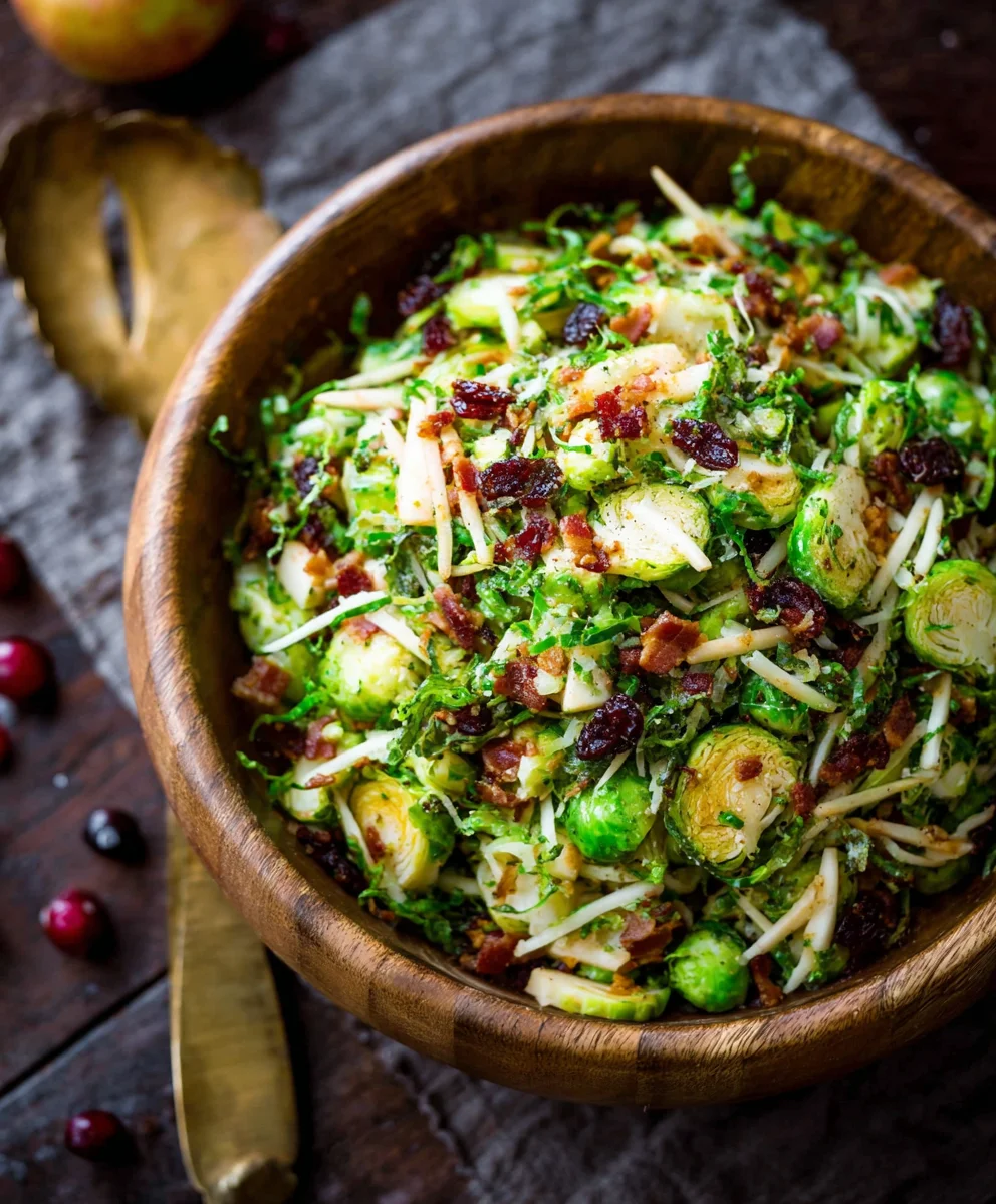 Brussels Sprout Apple Cheddar Beef Beef Bacon Salad