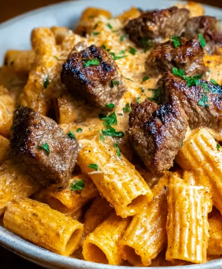 Cajun Steak Tips Cheesy Rigatoni Parmesan
