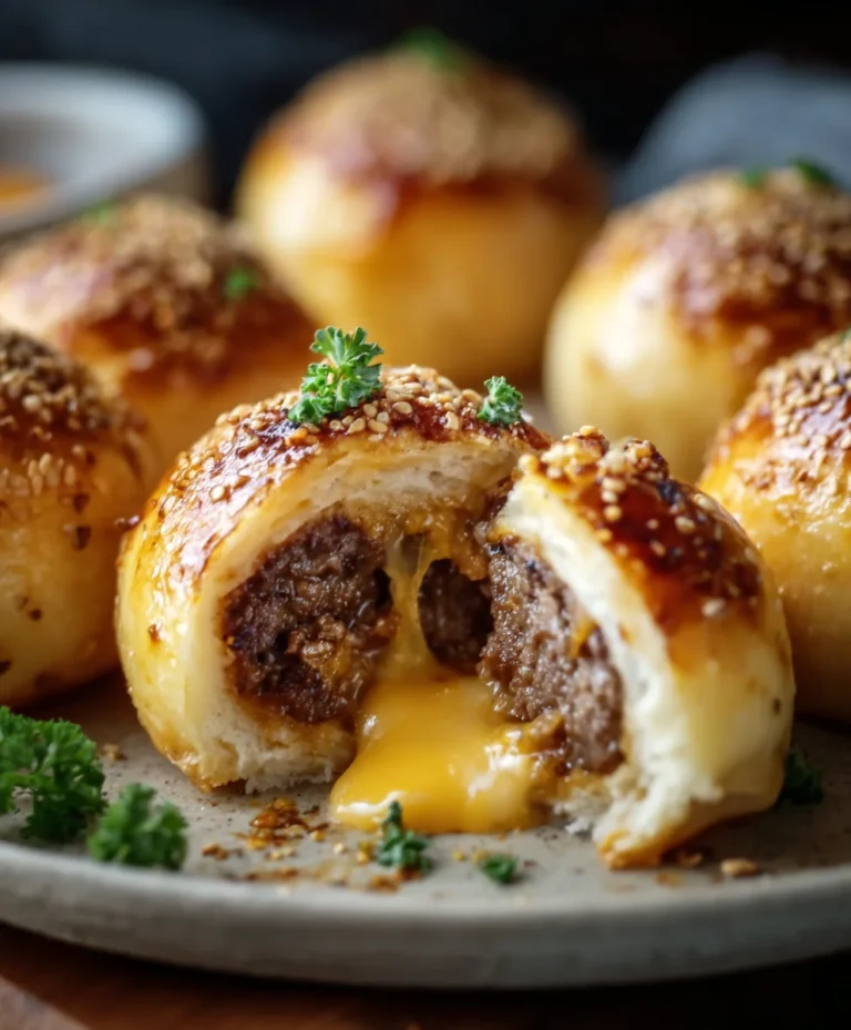 Garlic Parmesan Cheeseburger Bombs- Easy Appetizer