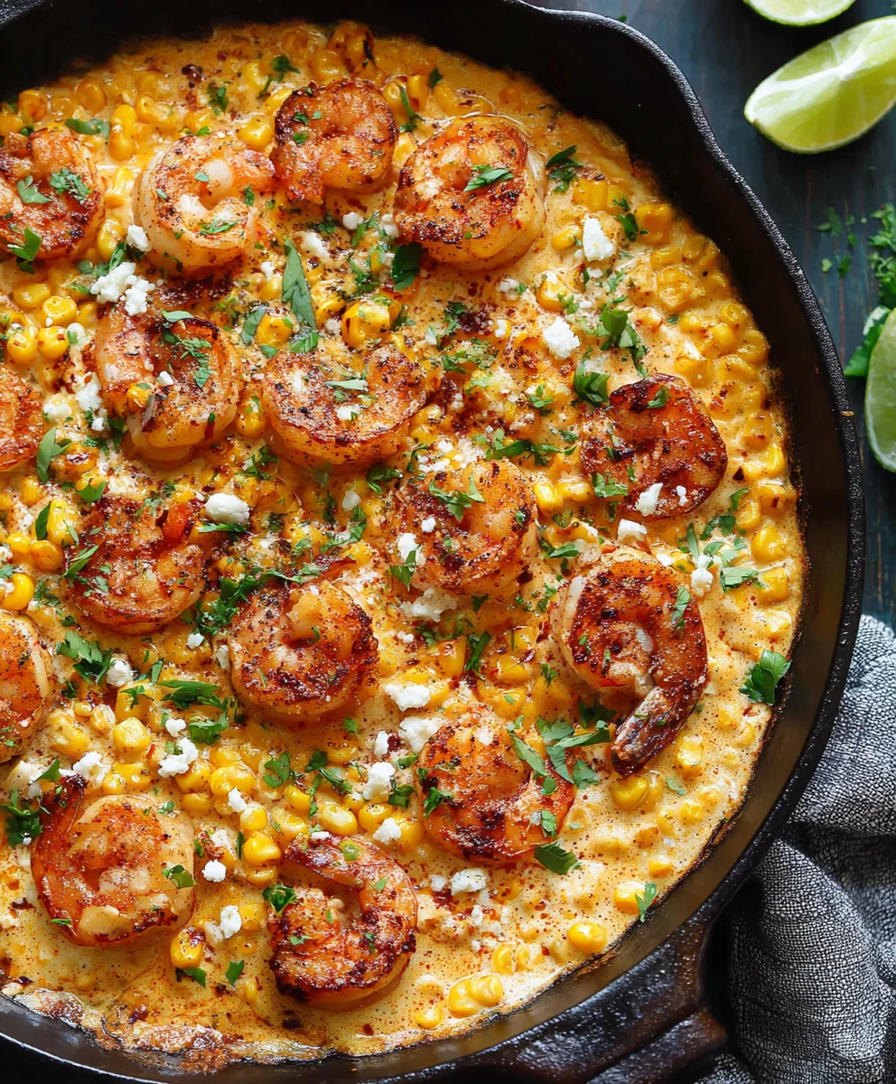 Shrimp Creamed Corn - Quick One-Pan Dinner