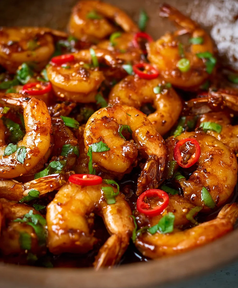 Spicy Asian Chilli Garlic Prawns-Flavorful Shrimp Recipe