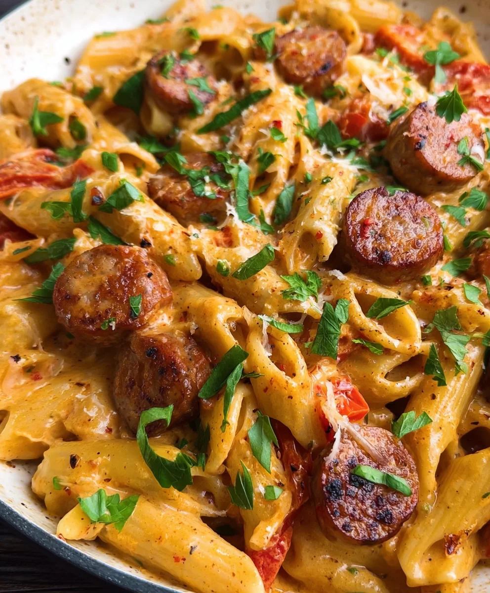 Creamy Cajun Sausage Pasta - Quick Minute Meal