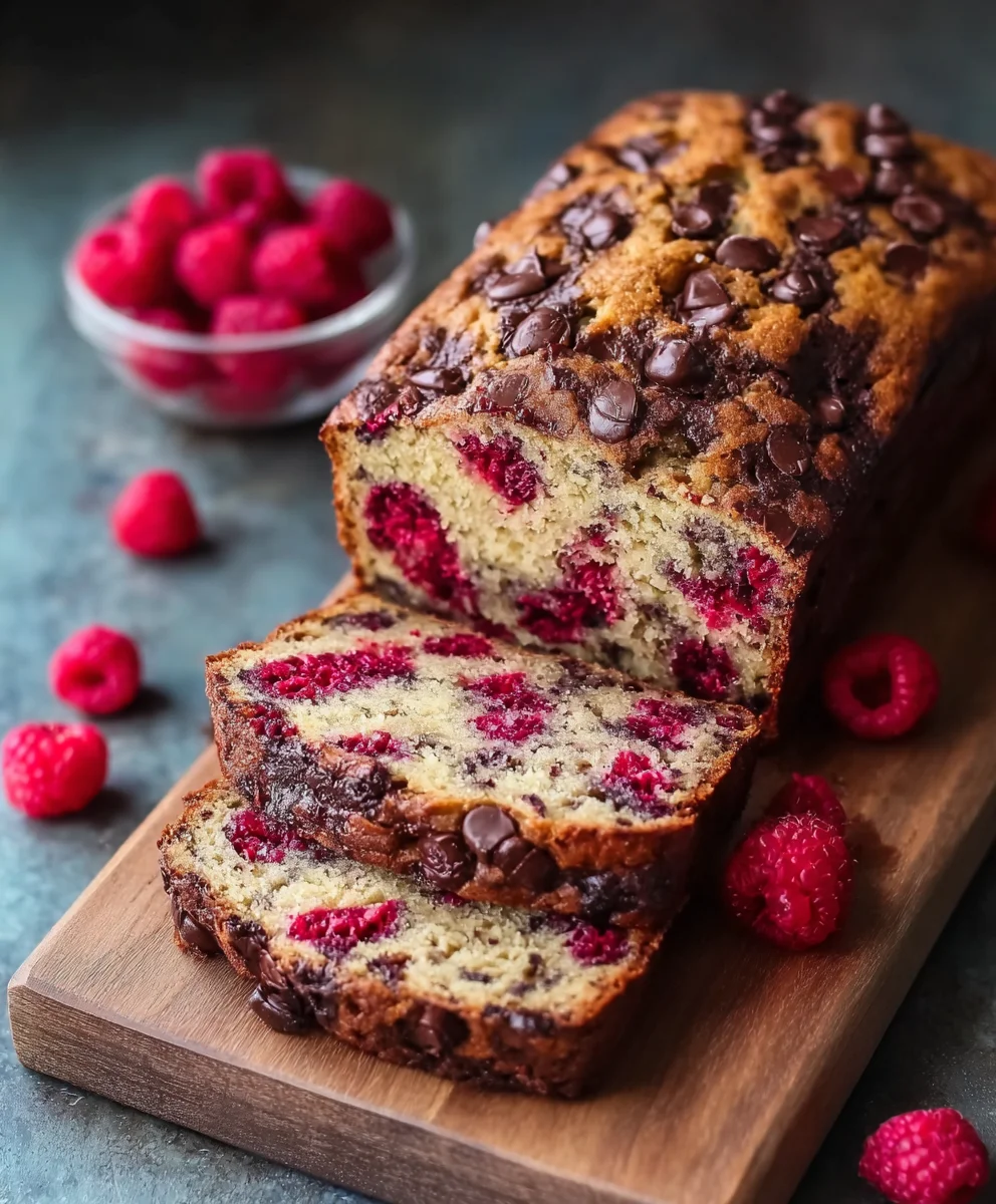 Raspberry Dark Chocolate Banana Bread Recipe