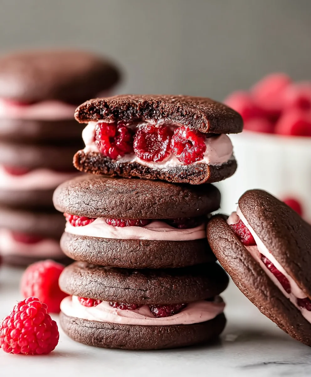 Homemade Chocolate Raspberry Cookie Sandwiches Recipe