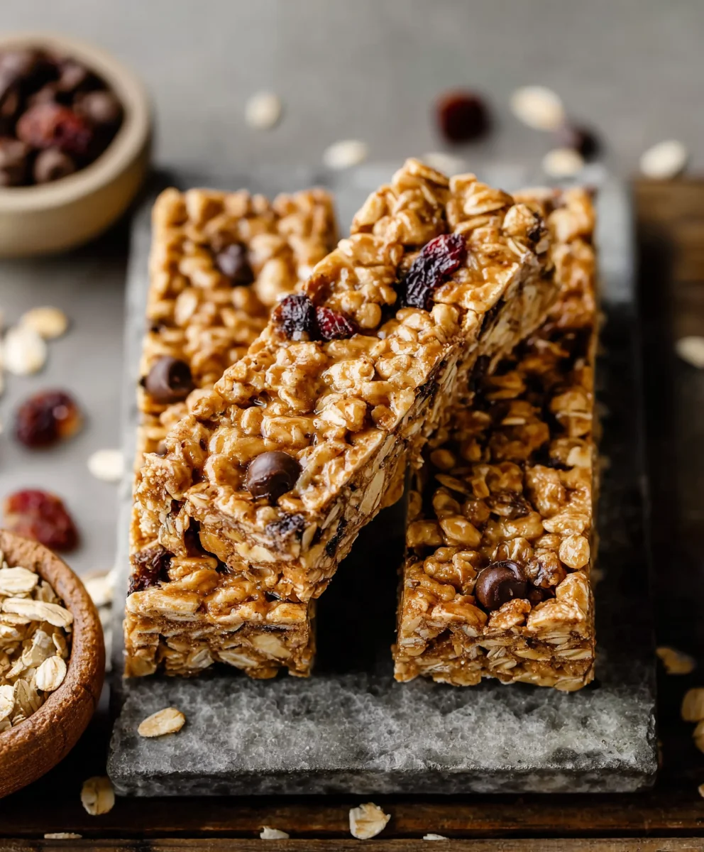 Soft-Baked Peanut Butter Granola Bars-Easy Recipe