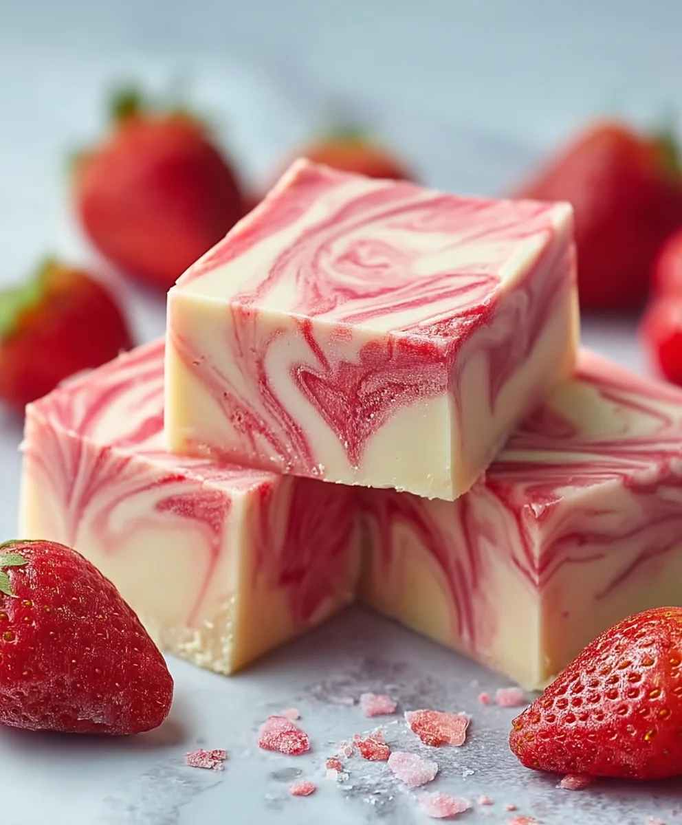 Strawberry Swirl Fudge-Easy No-Bake Treat