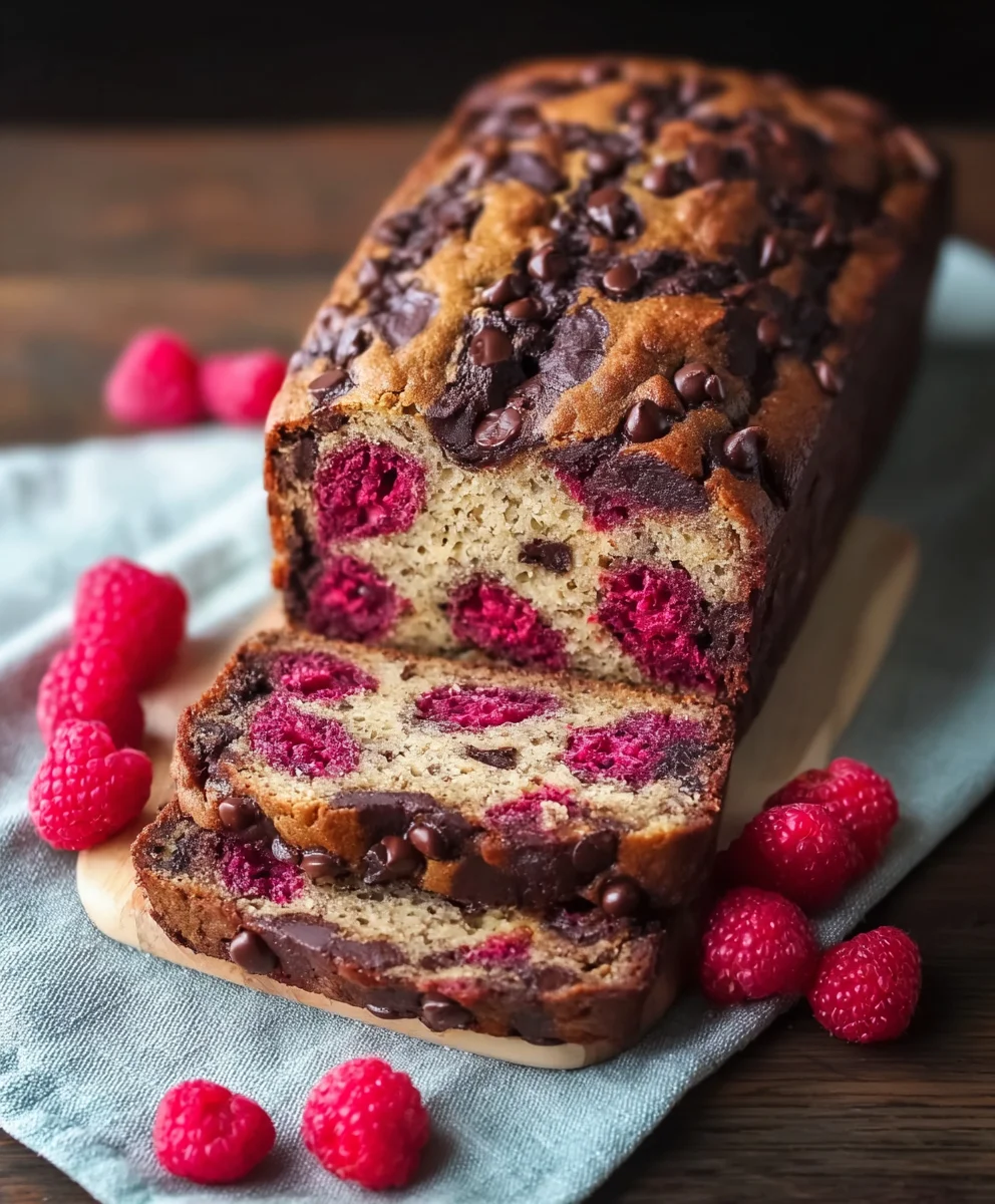 Raspberry Dark Chocolate Banana Bread Recipe