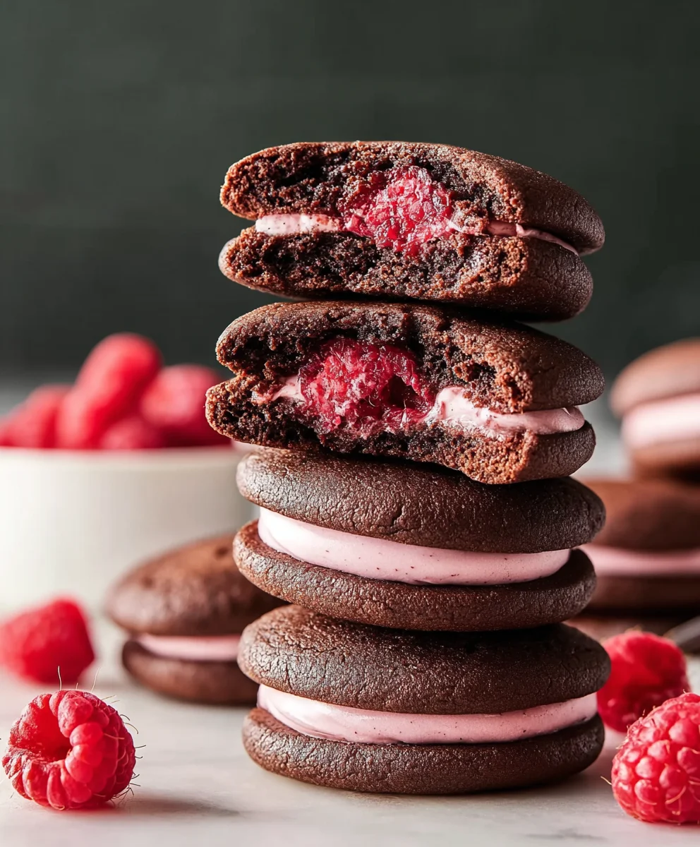 Homemade Chocolate Raspberry Cookie Sandwiches Recipe