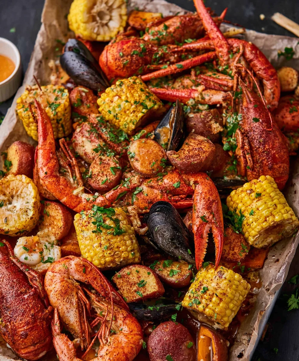 Spicy Cajun Seafood Boil Homemade Garlic Butter