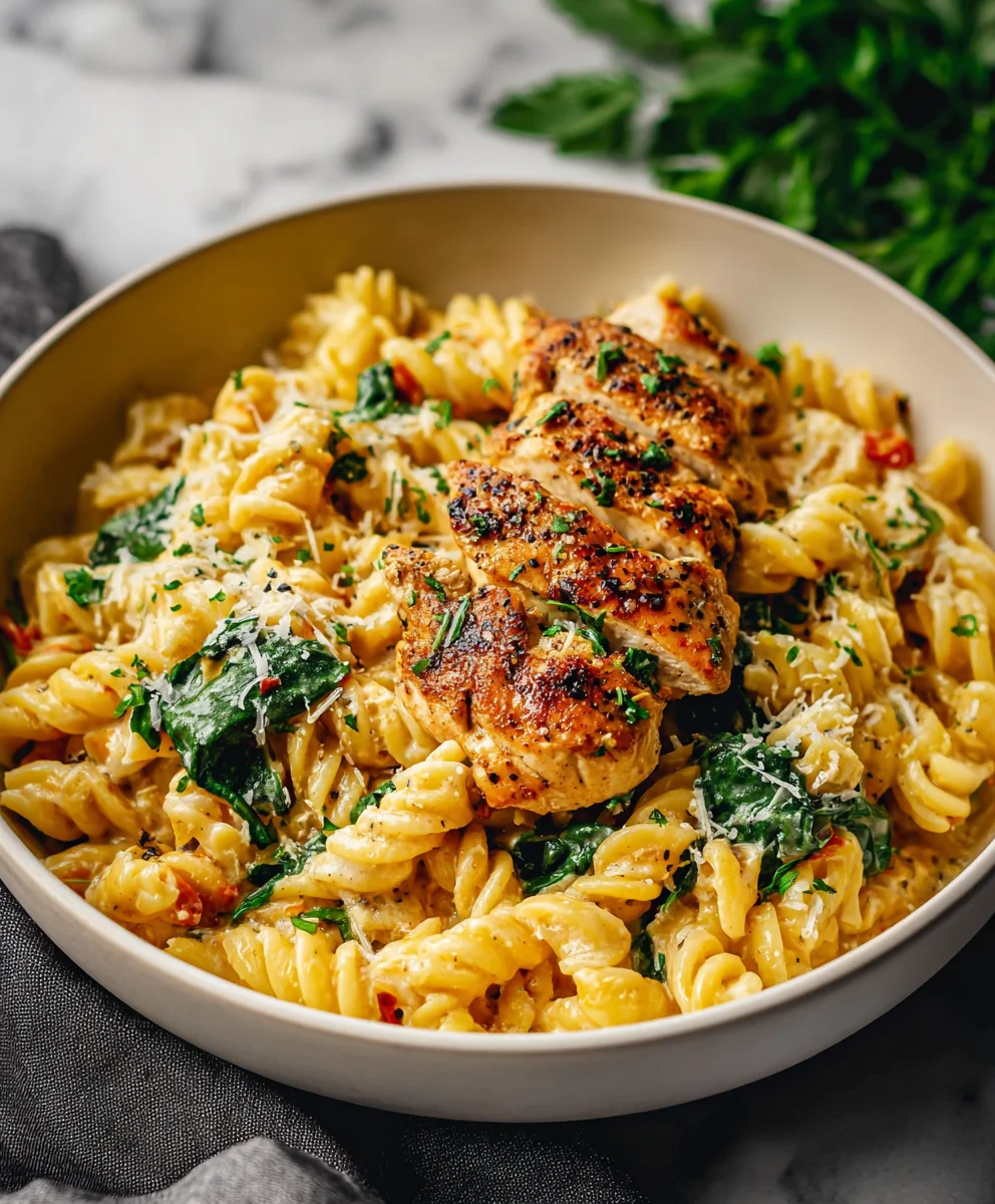 Healthy Garlic Parmesan Chicken Pasta - Easy & Delicious