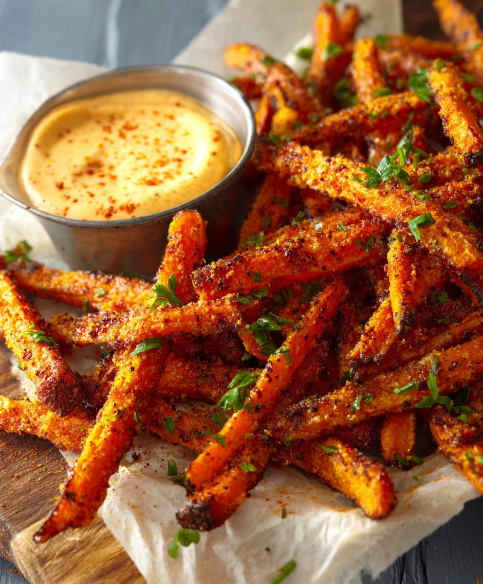 Baked Carrot Fries-Paprika Garlic Aioli Recipe