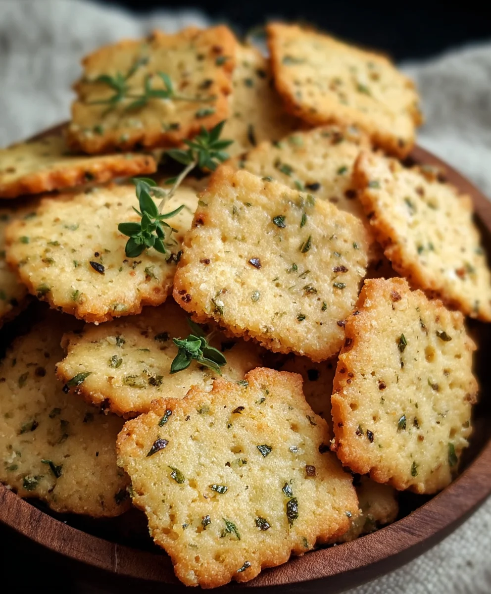 Garlic Herb Chickpea Flour Crackers - Easy Healthy Snack