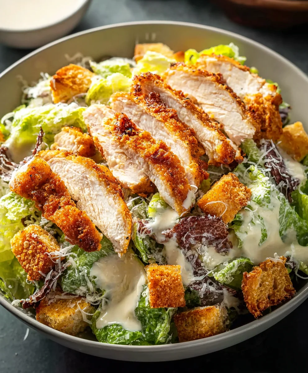 Extra Crispy Chicken Caesar Salad-Best Recipe