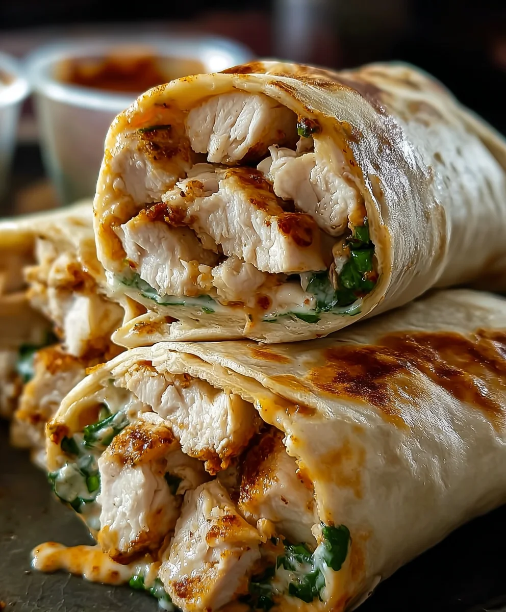 Cheesy Garlic Chicken Wraps - Quick & Easy Dinner