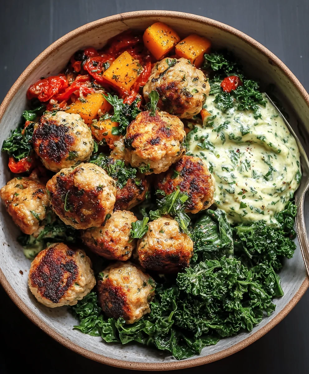 Herby Beef Meatball Bowl - Easy & Delicious