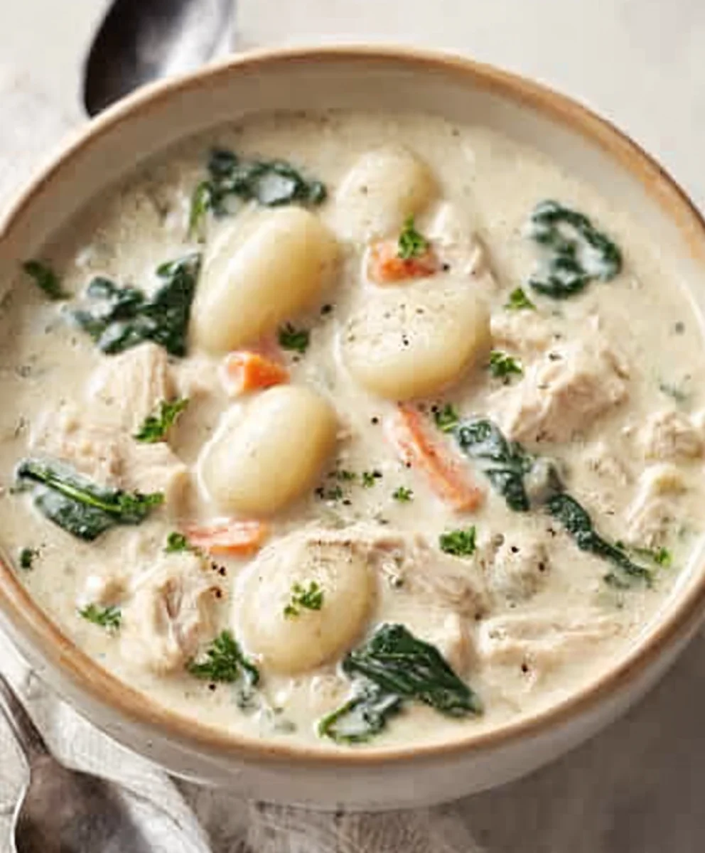 Olive Garden Chicken Gnocchi Soup- Copycat Recipe