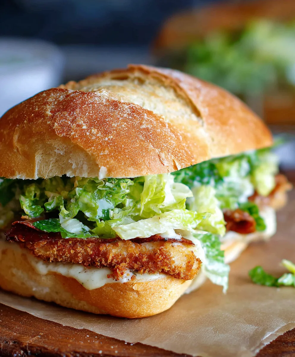 Crispy Chicken Caesar Sandwich- Easy & Delicious