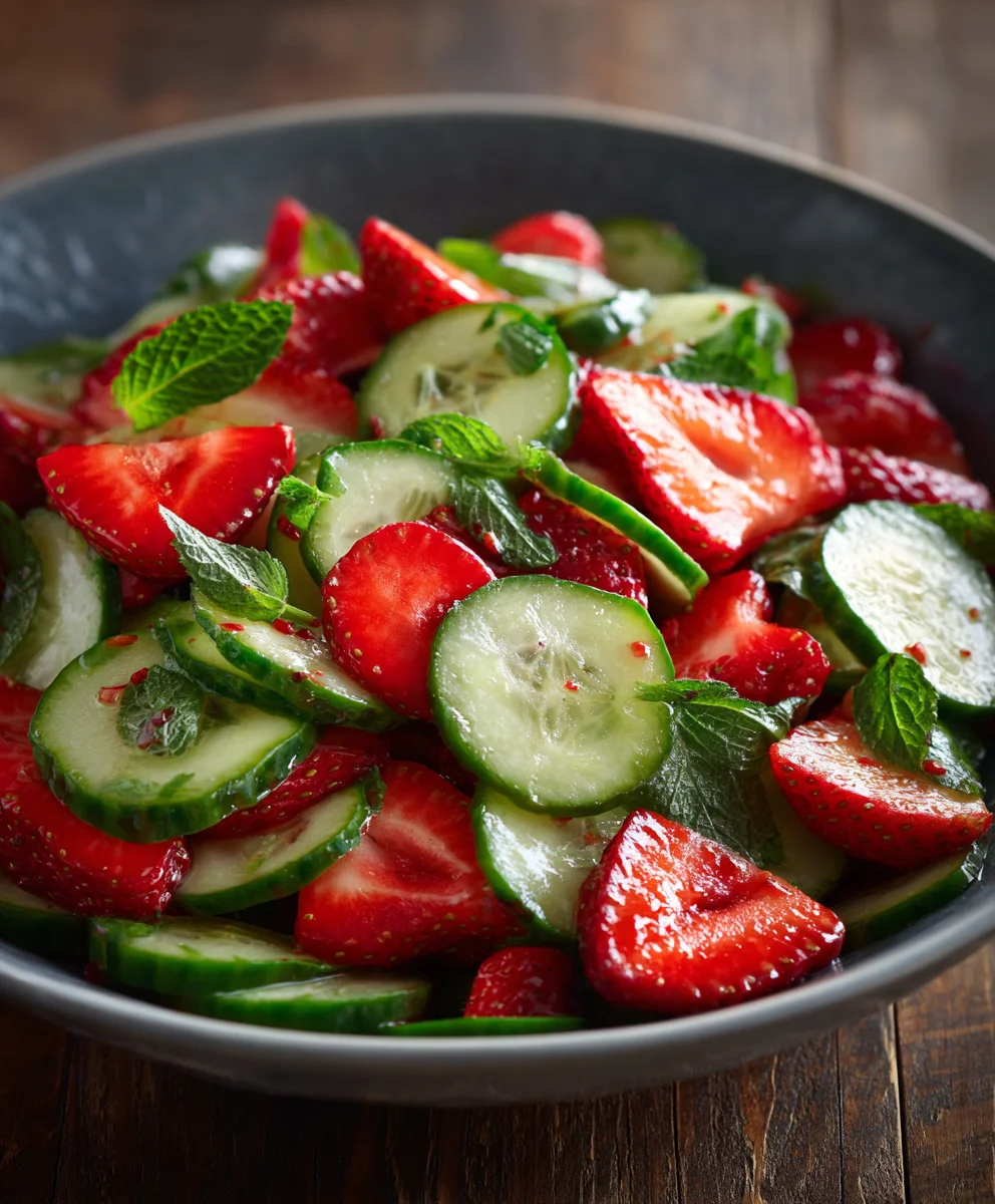 Cucumber Strawberry Salad- Fresh & Delicious Summer Side