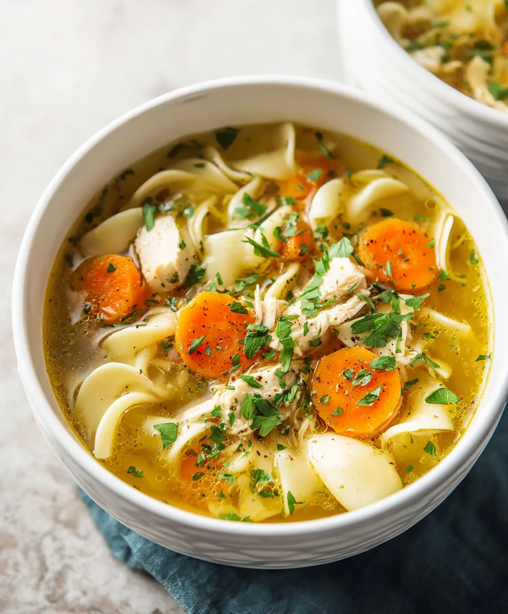 Best Chicken Noodle Soup with Egg Noodles-Comforting Meal