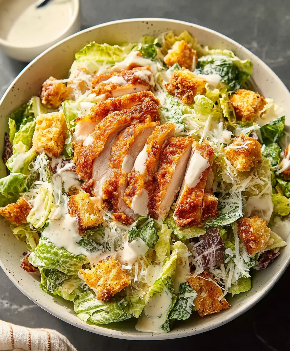 Crispy Chicken Caesar Salad - Easy & Delicious Recipe