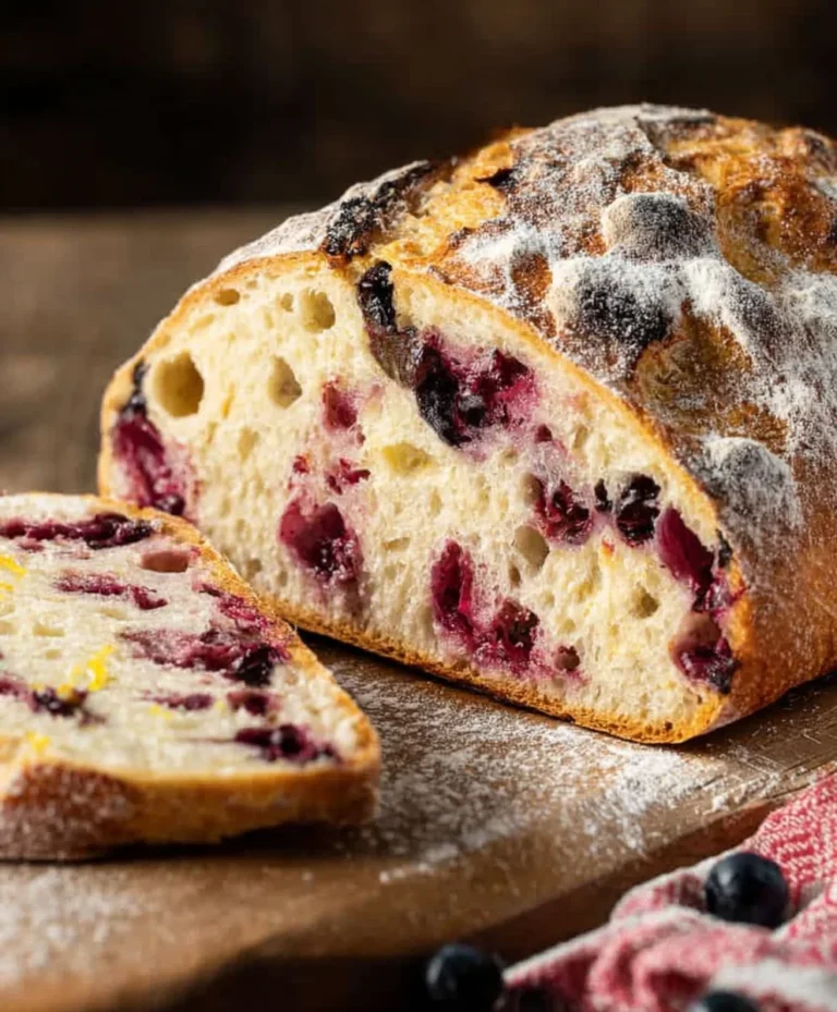 Lemon Blueberry Sourdough Bread-Easy & Delicious