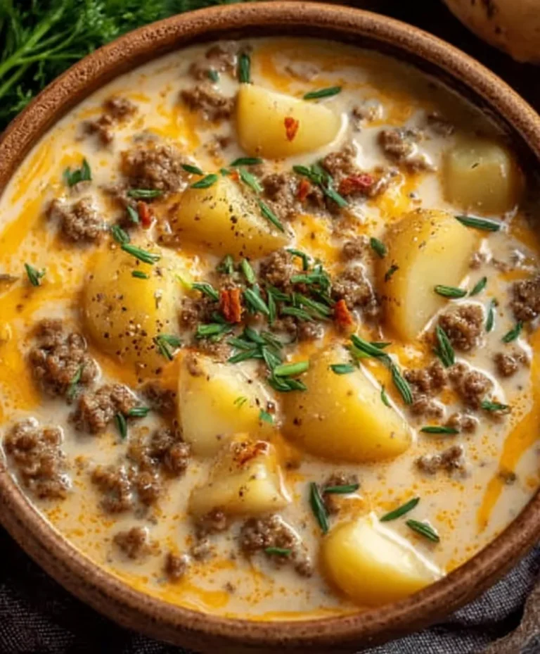 Cheesy Beef Beef Hamburger Potato Soup – Hearty Comfort