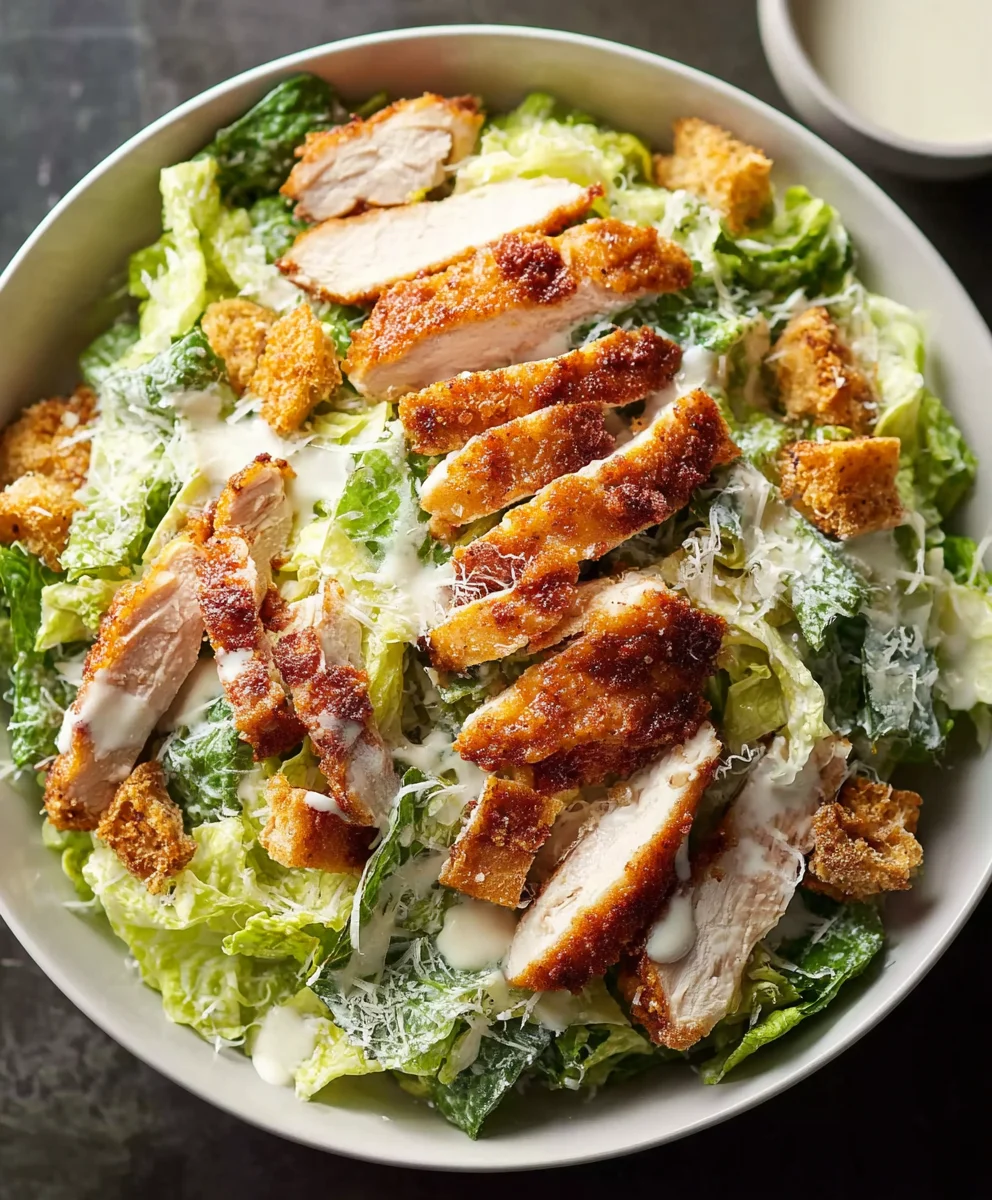 Crispy Chicken Caesar Salad - Easy & Delicious Recipe