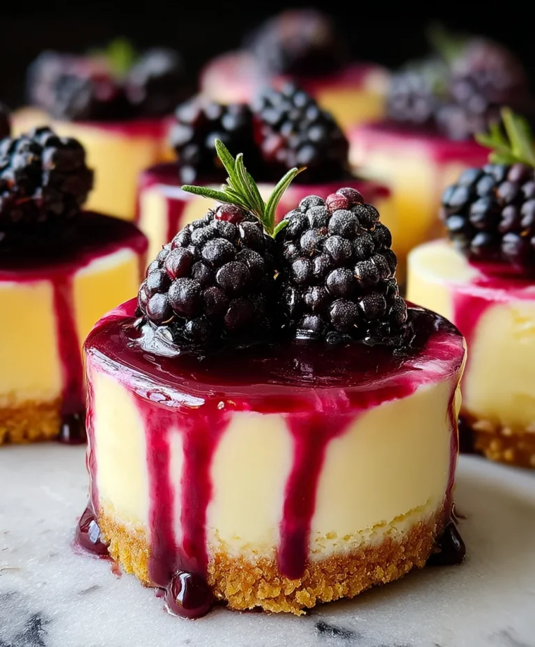 Lemon Raspberry Blackberry Mini Cheesecakes-Sweet & Tangy