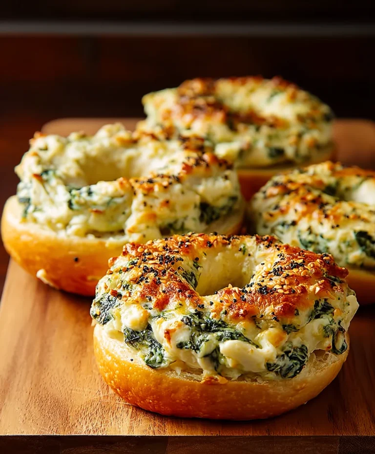 Cheesy Spinach-Artichoke Bagels – Easy Recipe