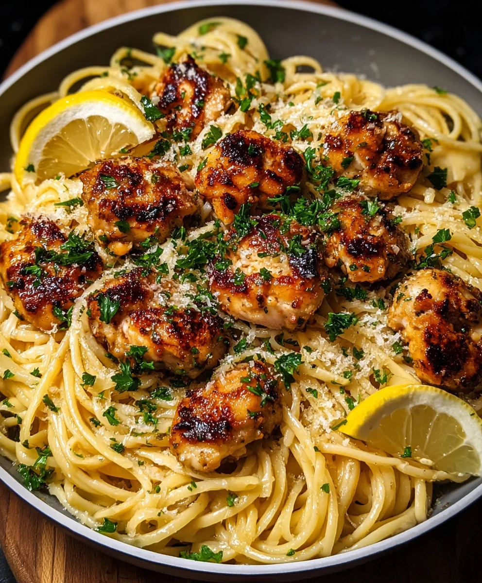 Lemon Garlic Butter Chicken Parmesan Linguine Recipe