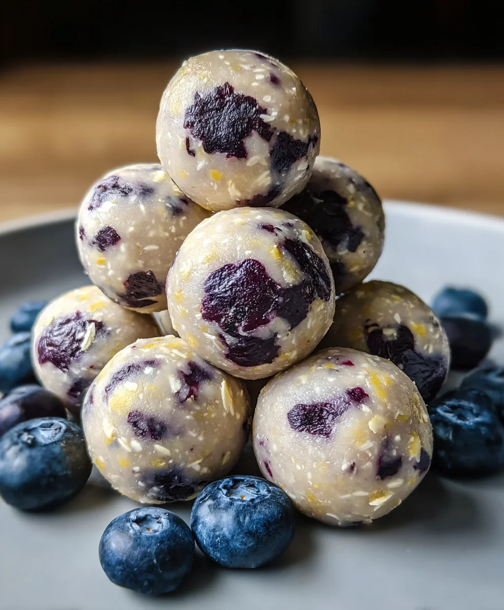 Lemon Blueberry Protein Bites-No Bake Easy Recipe