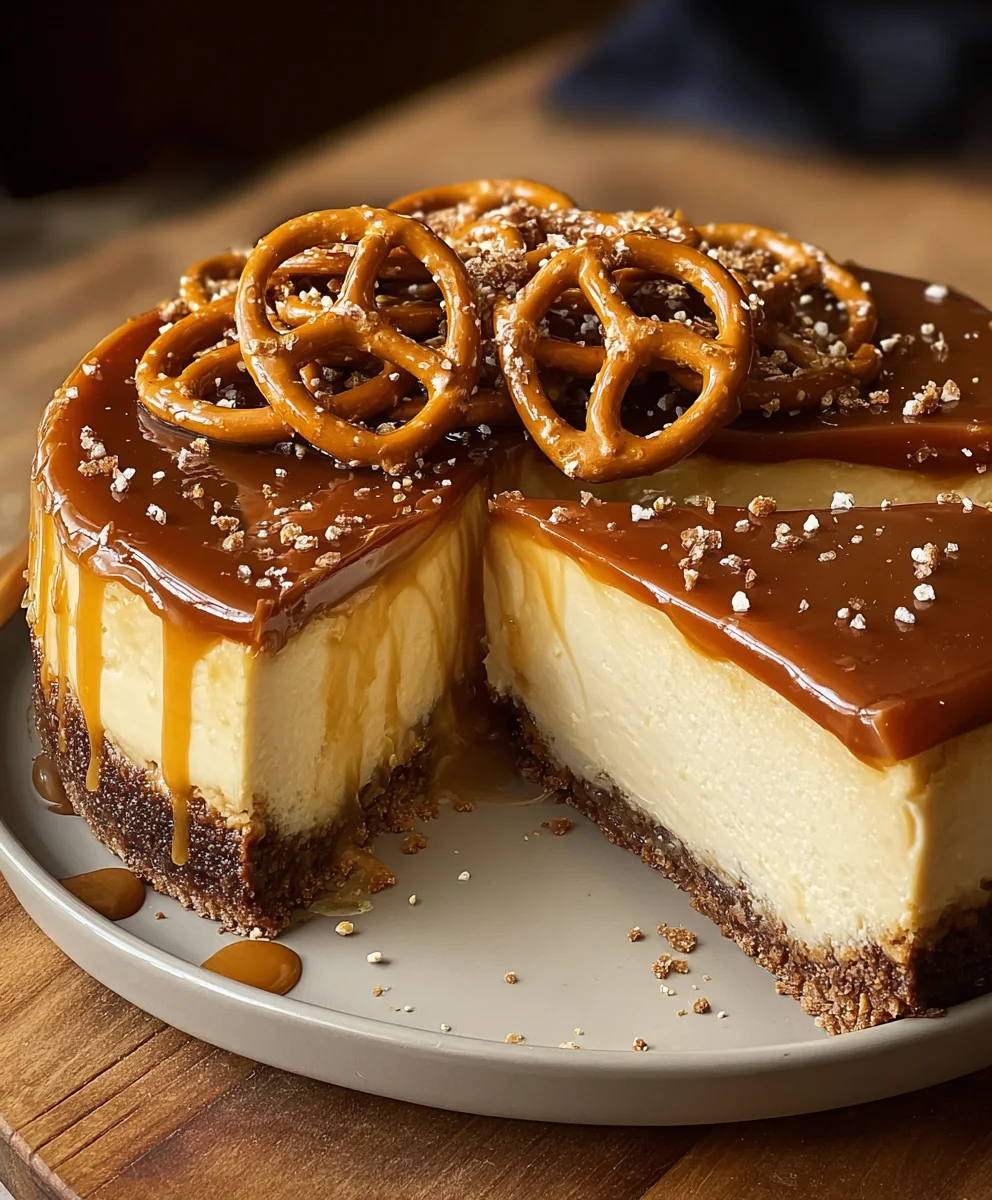 Salted Caramel Pretzel Cheesecake- Easy & Delicious Recipe