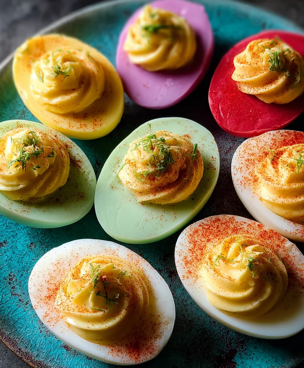 Colorful Deviled Eggs Recipe-Fun Party Appetizer