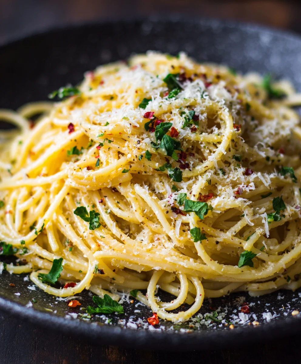 Cheesy Garlic Parmesan Spaghetti - Easy & Delicious