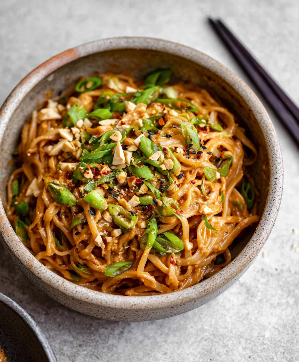 Spicy Peanut Butter Noodles- Easy Flavorful Recipe