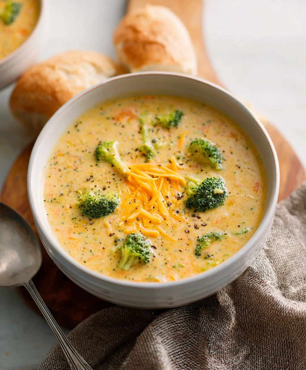 Creamy Cheddar Broccoli Soup-Easy Delicious Recipe