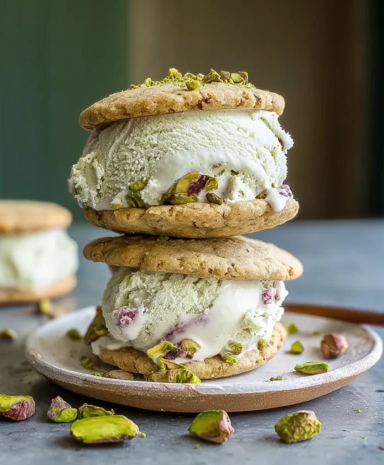 Pistachio Cookie Ice Cream Sandwiches – Sweet Treat