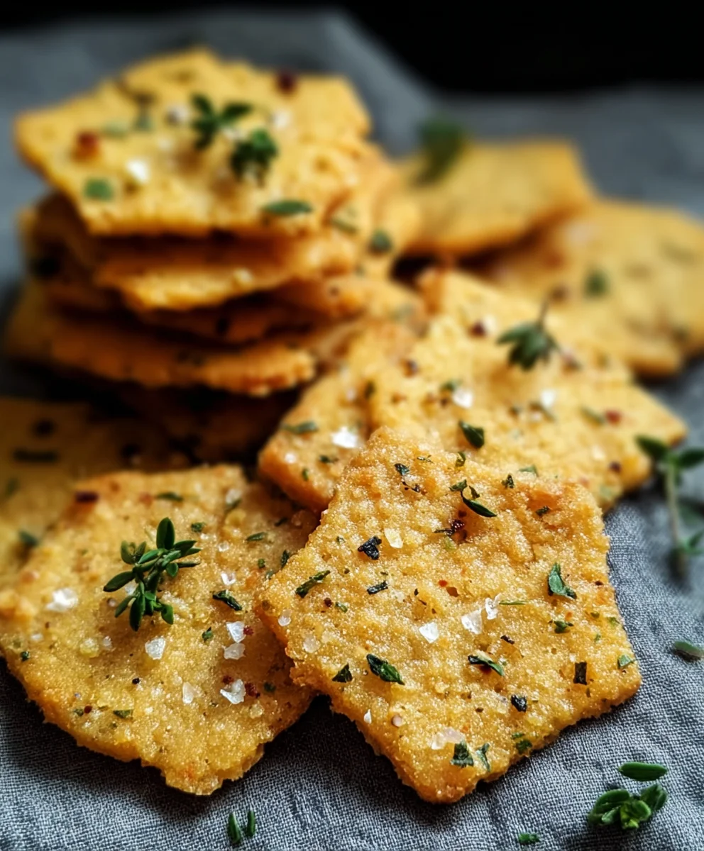 Garlic Herb Chickpea Flour Crackers - Easy Healthy Snack