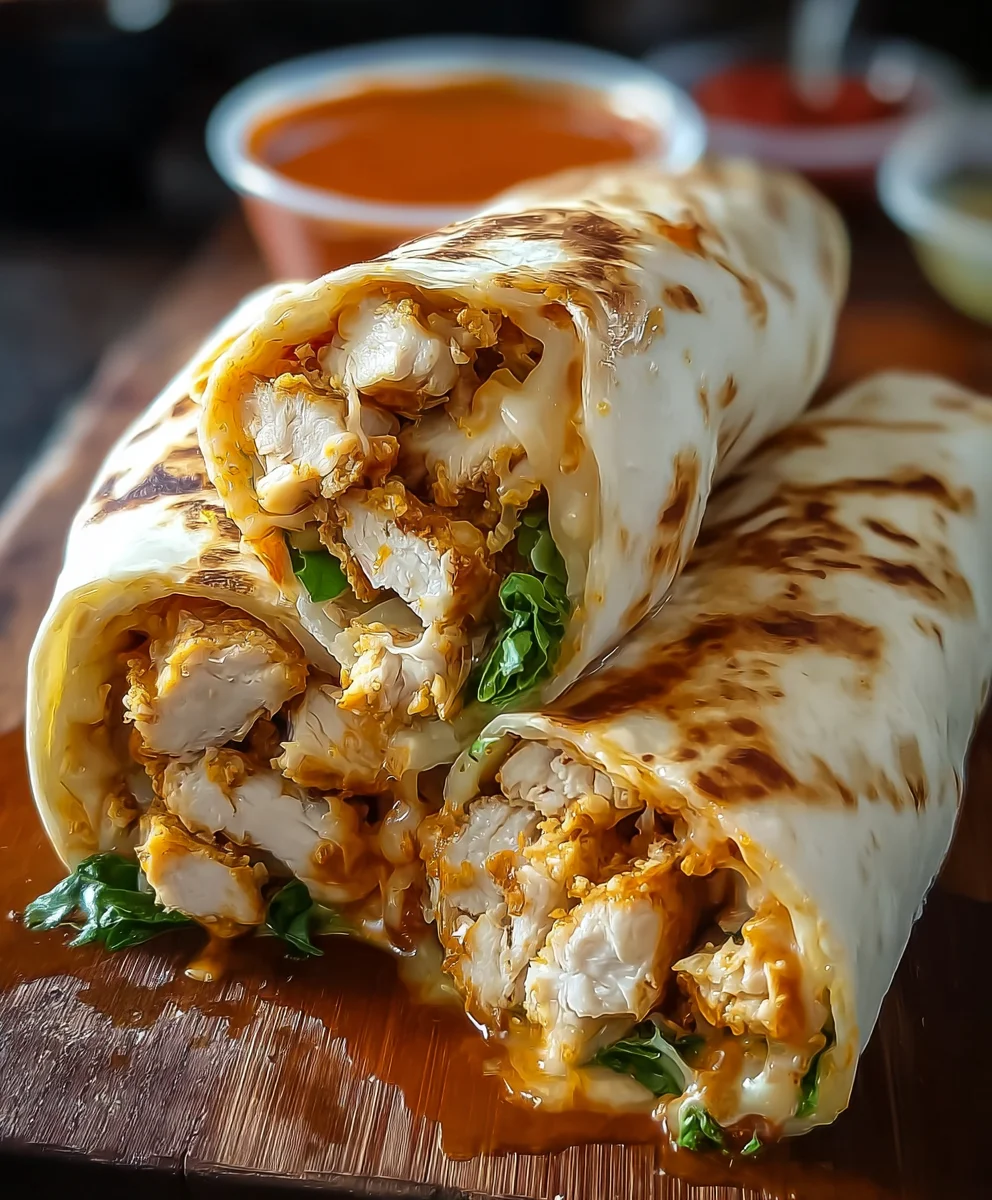 Cheesy Garlic Chicken Wraps - Quick & Easy Dinner