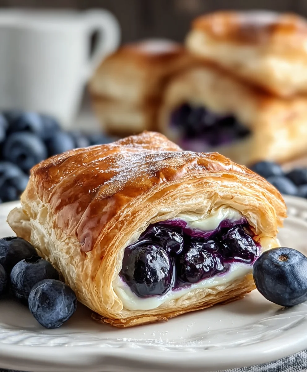 Blueberry Cream Cheese Puff Pastry-Easy Dessert