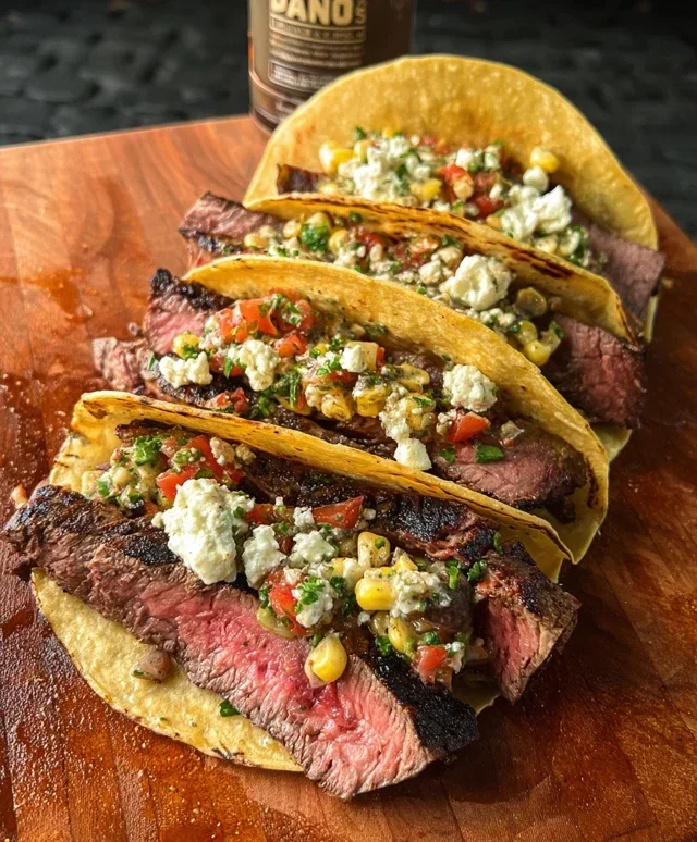 Grilled Elote Steak Tacos