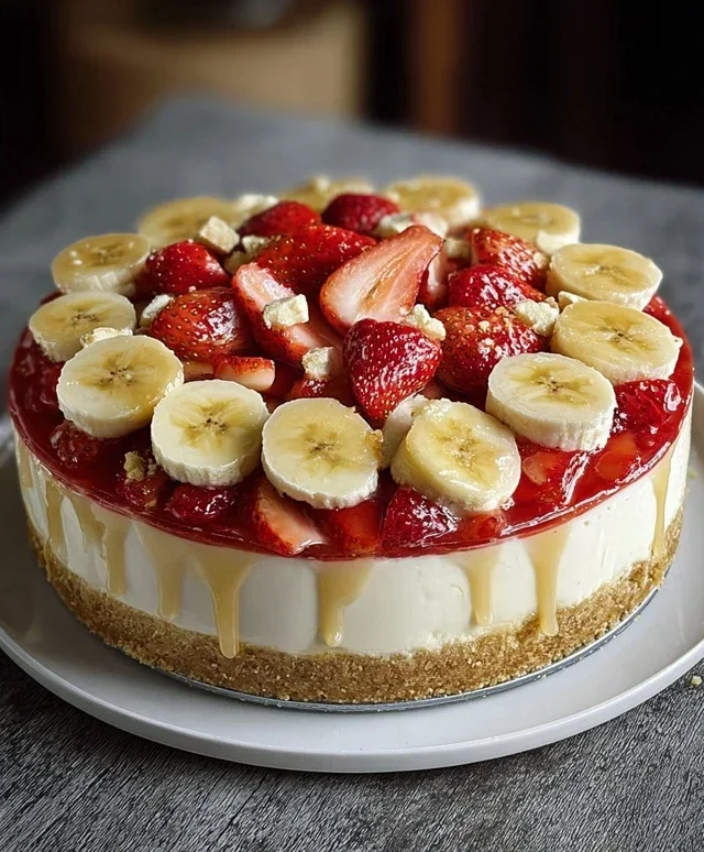 Strawberry Banana Pudding Cheesecake