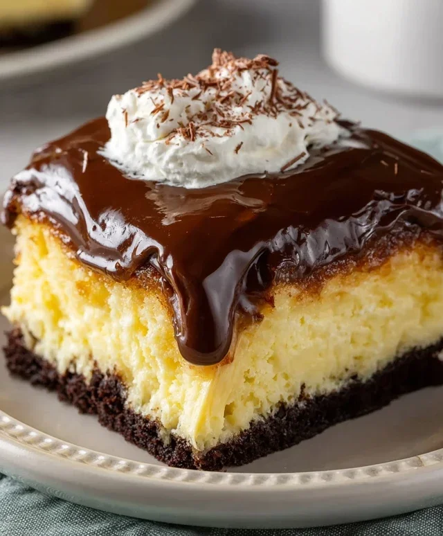 Boston Cream Poke Cake