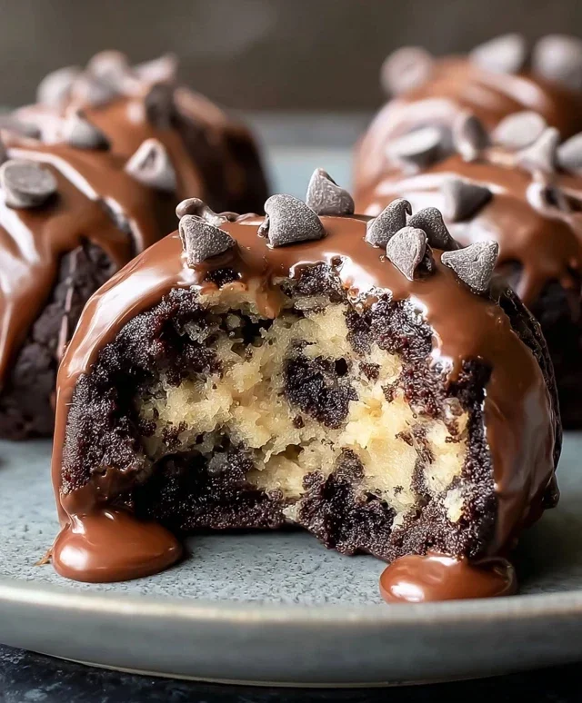 Chocolate Chip Cookie Dough Brownie Bombs