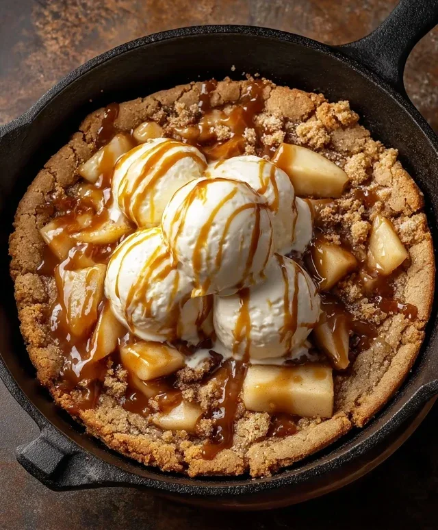 Caramel Apple Cookie Skillet